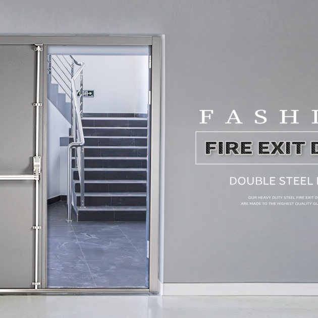 Double door push rod lock fire door
